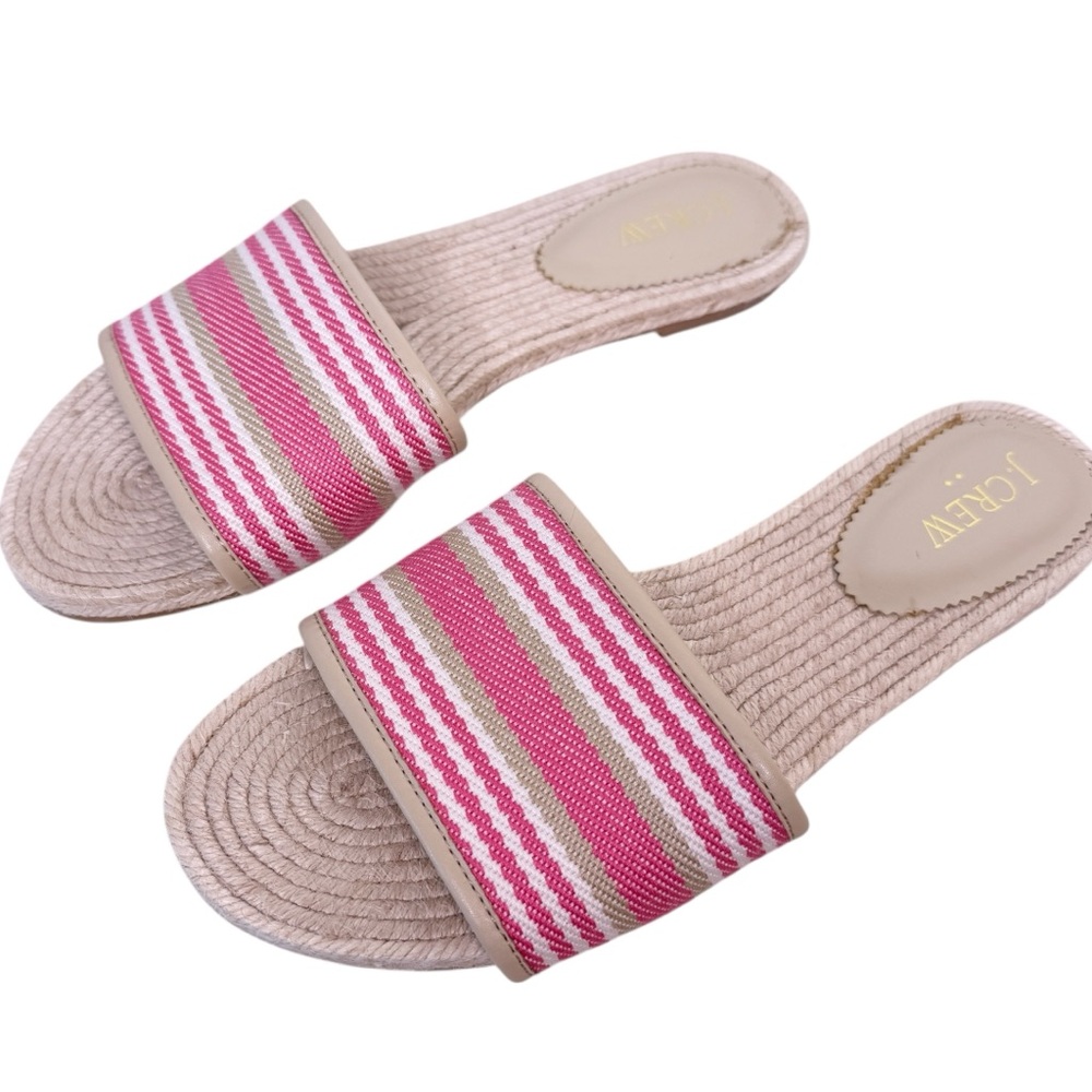 J. CREW Factory Striped Slide Sandals in Pink Size 9 - Picture 10 of 10